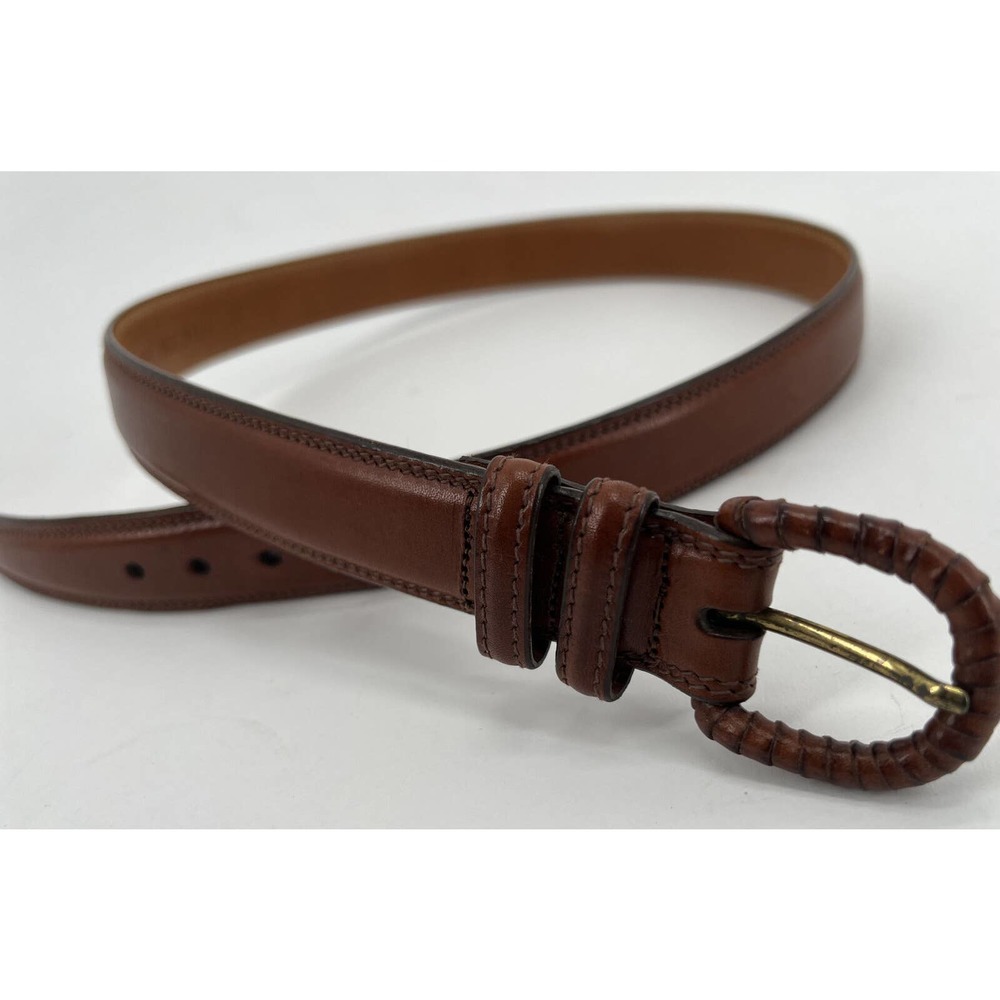 Joseph Abboud Brown Belt Hand-Tiqued Calf Made In U.S.A. Size 34